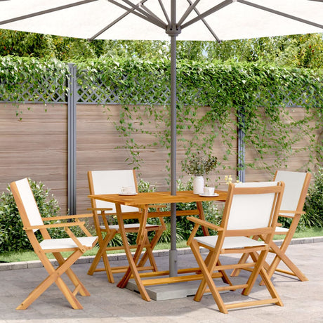 Garden Chairs 2 Pcs Solid Wood Acacia And Fabric