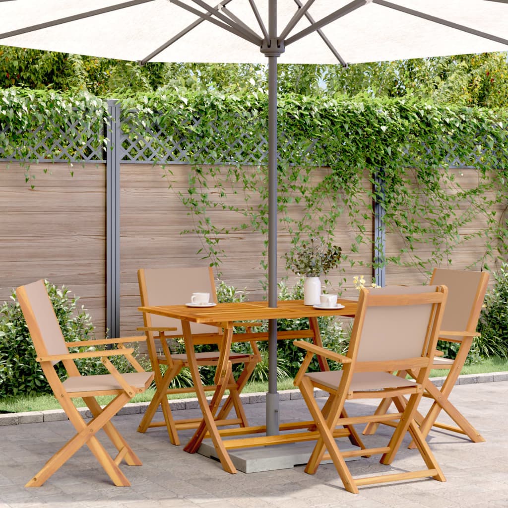 Garden Chairs 2 Pcs Solid Wood Acacia And Fabric