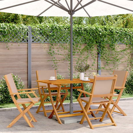 Garden Chairs 2 Pcs Solid Wood Acacia And Fabric