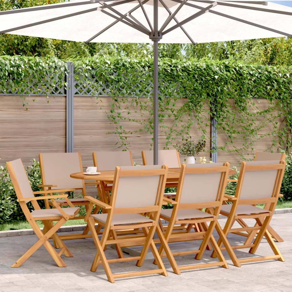Garden Chairs 2 Pcs Solid Wood Acacia And Fabric