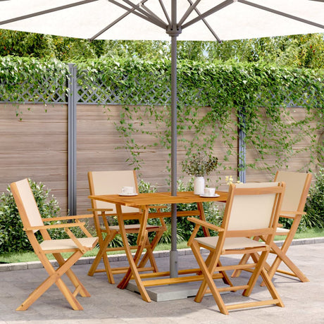 Garden Chairs 2 Pcs Solid Wood Acacia And Fabric