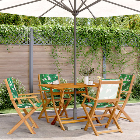 Garden Chairs 2 Pcs Solid Wood Acacia And Fabric