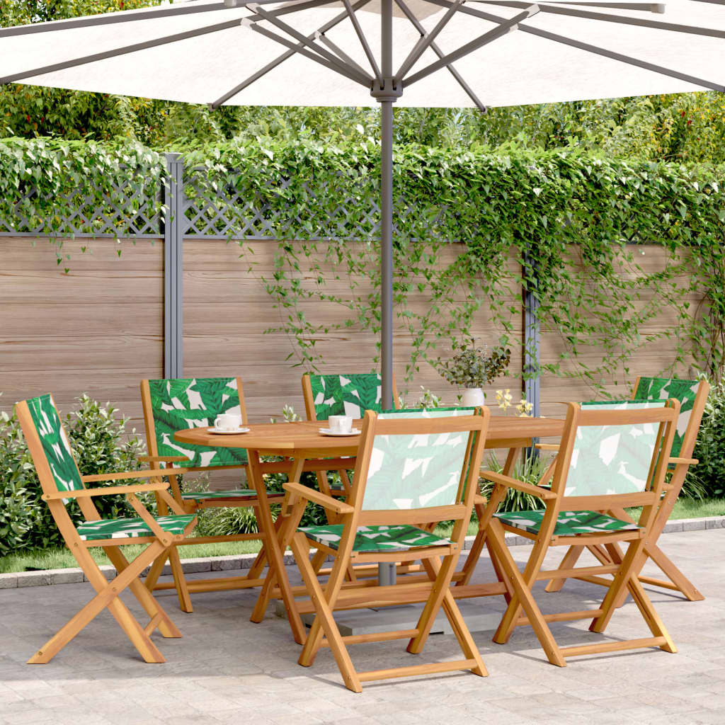 Garden Chairs 2 Pcs Solid Wood Acacia And Fabric