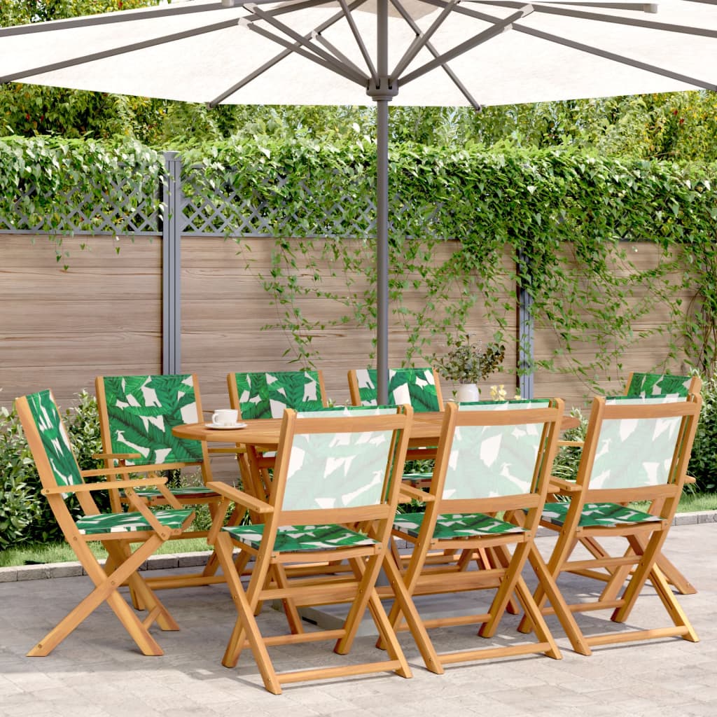 Garden Chairs 2 Pcs Solid Wood Acacia And Fabric