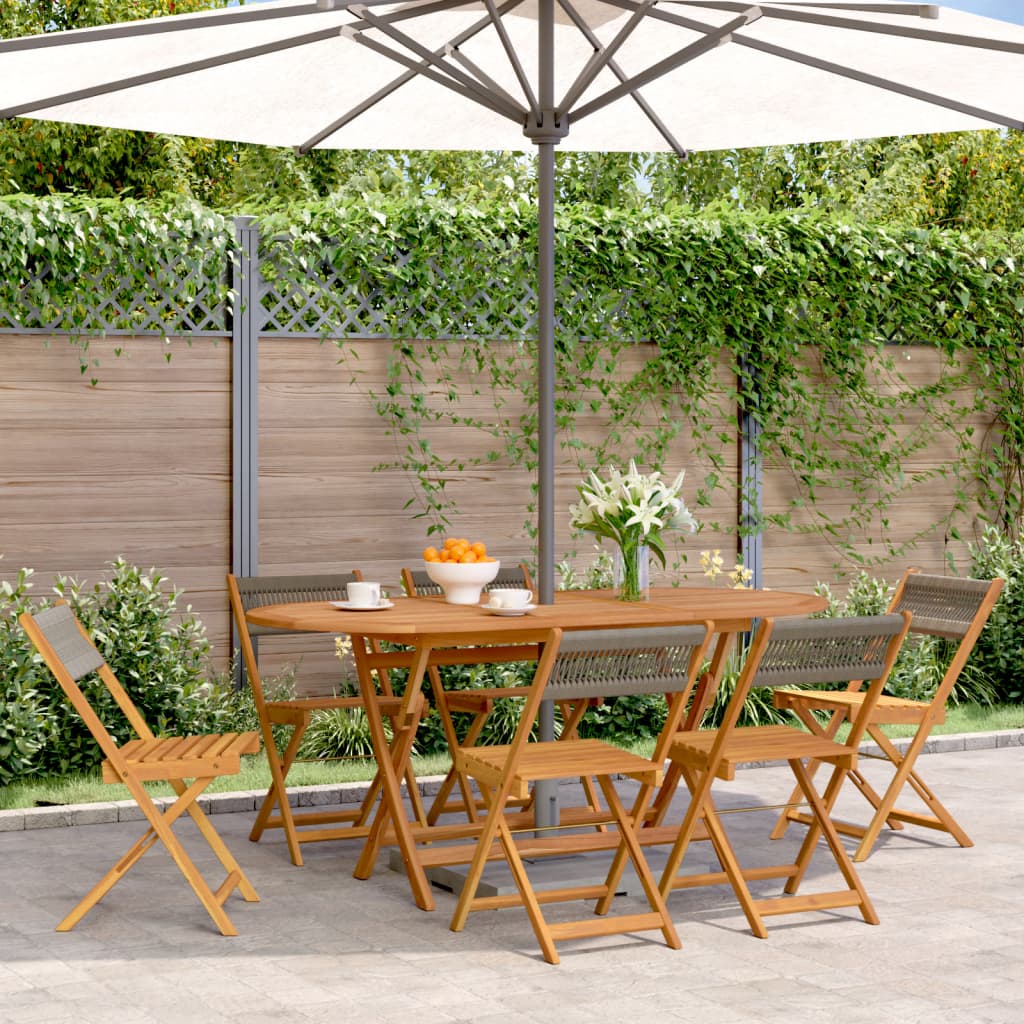 Bistro Chairs 2 Pcs Solid Wood Acacia And Rope