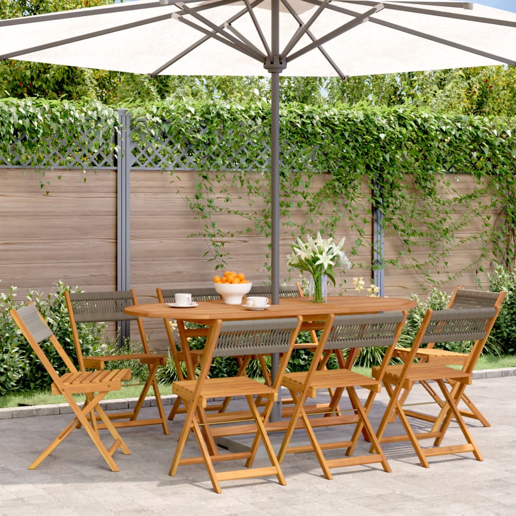 Bistro Chairs 2 Pcs Solid Wood Acacia And Rope