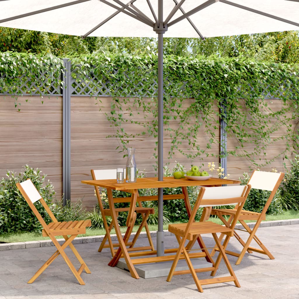 Bistro Chairs 2 Pcs Solid Wood Acacia And Fabric
