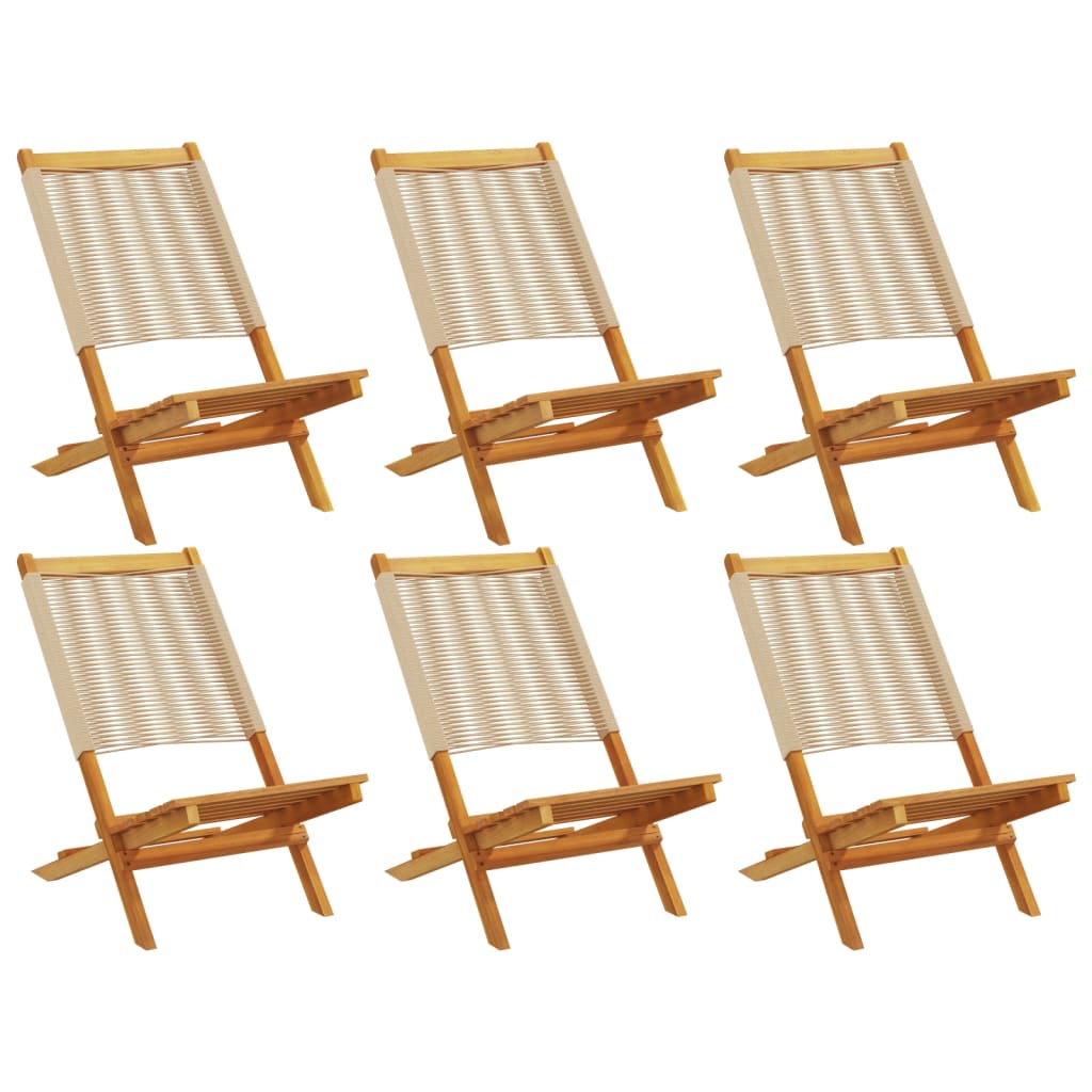 Folding Garden Chairs 6 Pcs Solid Wood Acacia
