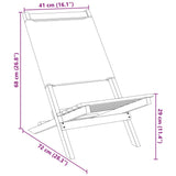 Folding Garden Chairs 6 Pcs White Fabric And Solid Wood