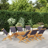 Folding Garden Chairs 6 Pcs White Fabric And Solid Wood