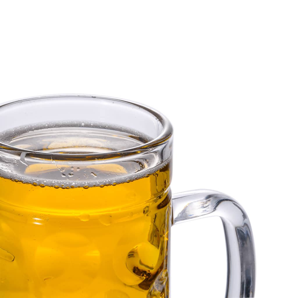 Beer Mugs With Handle Glass 6 Pcs