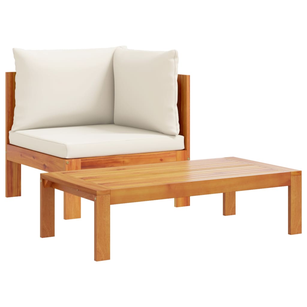 5 Piece Garden Sofa Set With Cushions Solid Wood Acacia