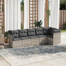 6 Piece Garden Sofa Set With Cushions Beige Poly Rattan