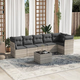 6 Piece Garden Sofa Set With Cushions Beige Poly Rattan