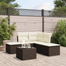 6 Piece Garden Sofa Set With Cushions Black Poly Rattan