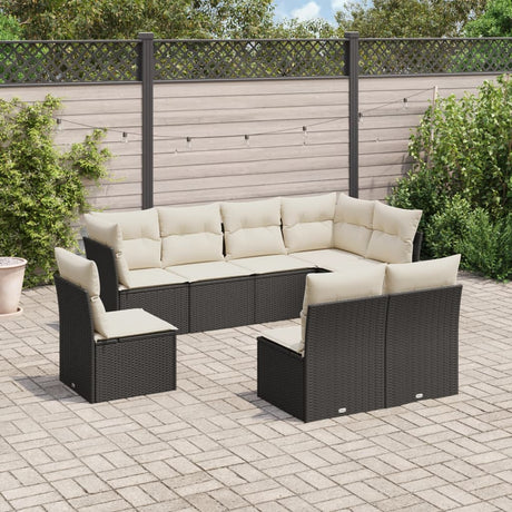 8 Piece Garden Sofa Set With Cushions Poly Rattan