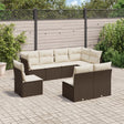 8 Piece Garden Sofa Set With Cushions Poly Rattan