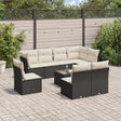 8 Piece Garden Sofa Set With Cushions Poly Rattan
