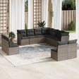 11 Piece Garden Sofa Set With Cushions Beige Poly Rattan