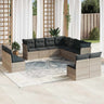 11 Piece Garden Sofa Set With Cushions Beige Poly Rattan