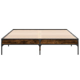 Bed Frame without Mattress Smoked Oak 160x200 cm