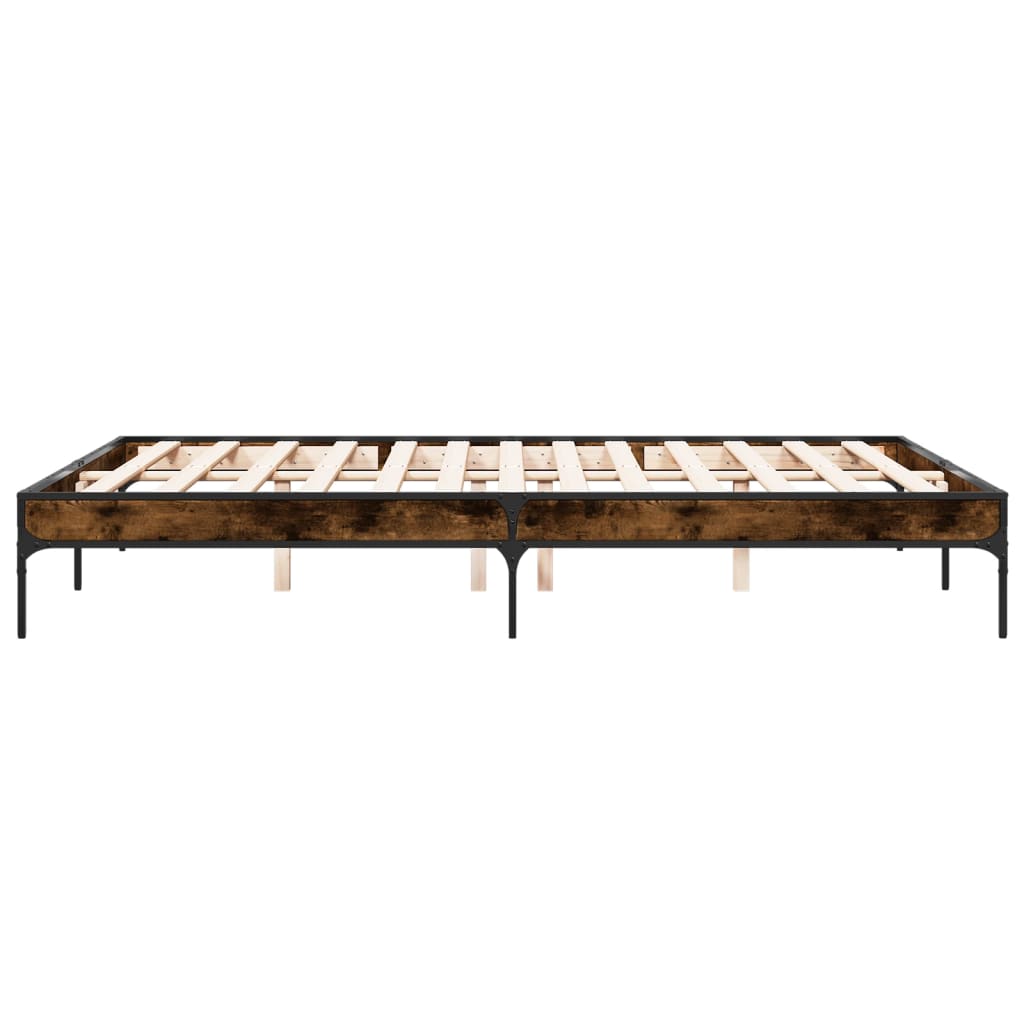 Bed Frame without Mattress Smoked Oak 160x200 cm