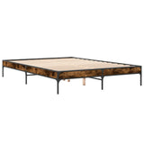 Bed Frame without Mattress Smoked Oak 160x200 cm