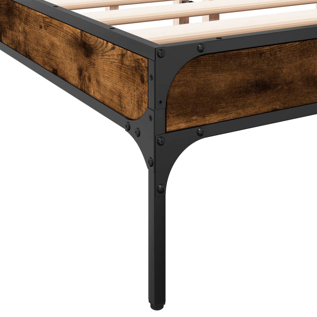 Bed Frame without Mattress Smoked Oak 160x200 cm