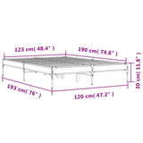 Bed Frame without Mattress Sonoma Oak 120x190 cm Small Double
