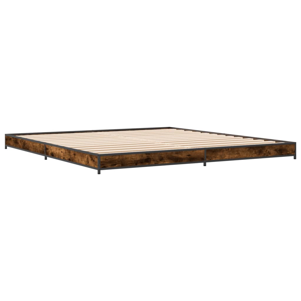 Bed Frame without Mattress Smoked Oak 200x200 cm