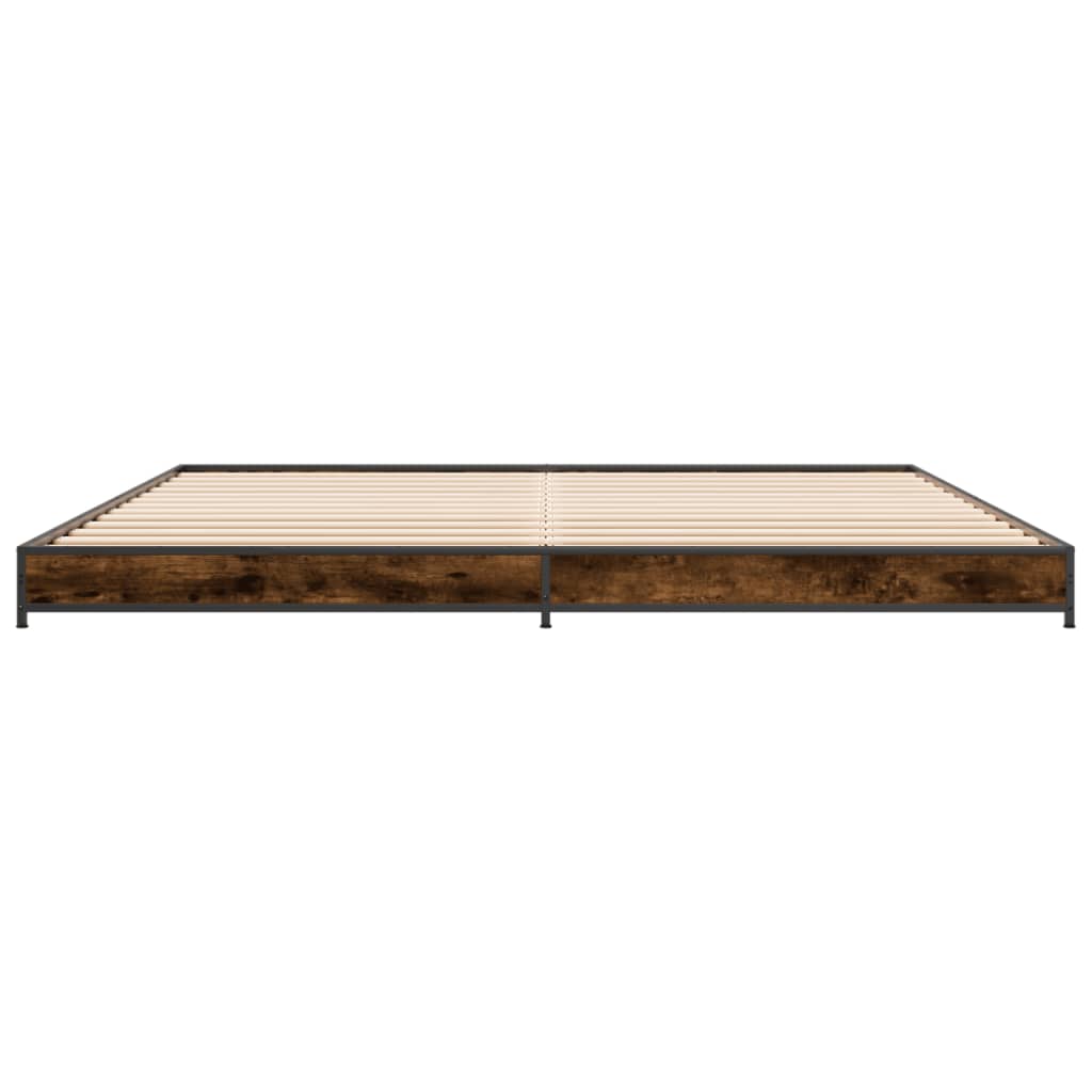 Bed Frame without Mattress Smoked Oak 200x200 cm