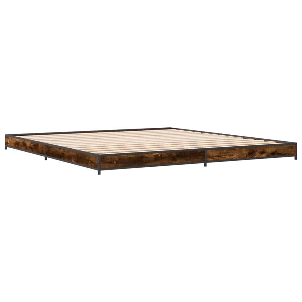 Bed Frame without Mattress Smoked Oak 200x200 cm