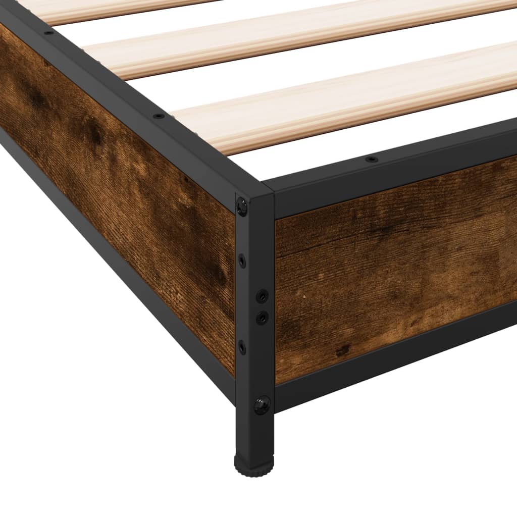 Bed Frame without Mattress Smoked Oak 200x200 cm