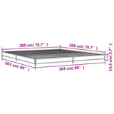 Bed Frame without Mattress Smoked Oak 200x200 cm
