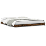 Bed Frame without Mattress Smoked Oak 200x200 cm