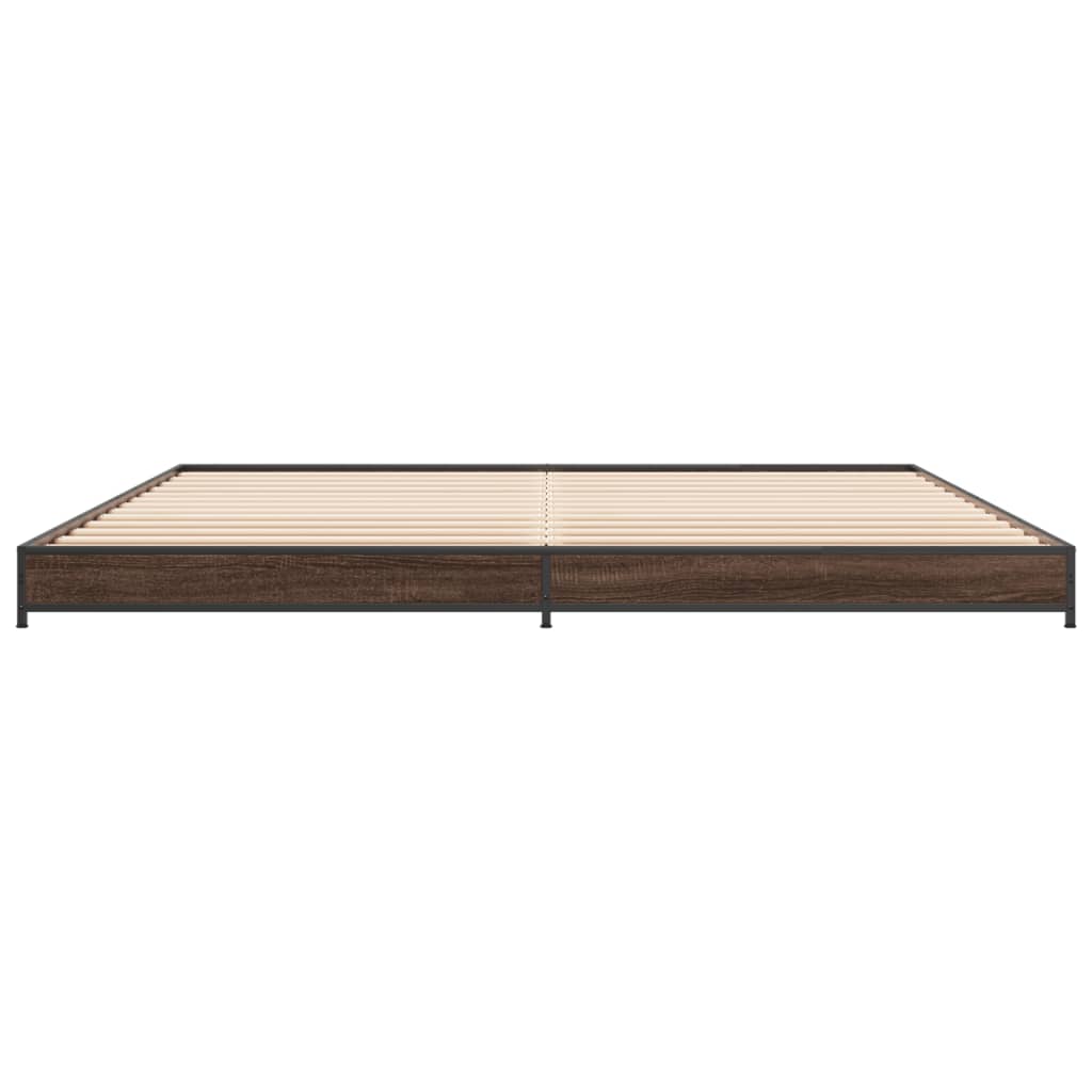 Bed Frame without Mattress Brown Oak 200x200 cm