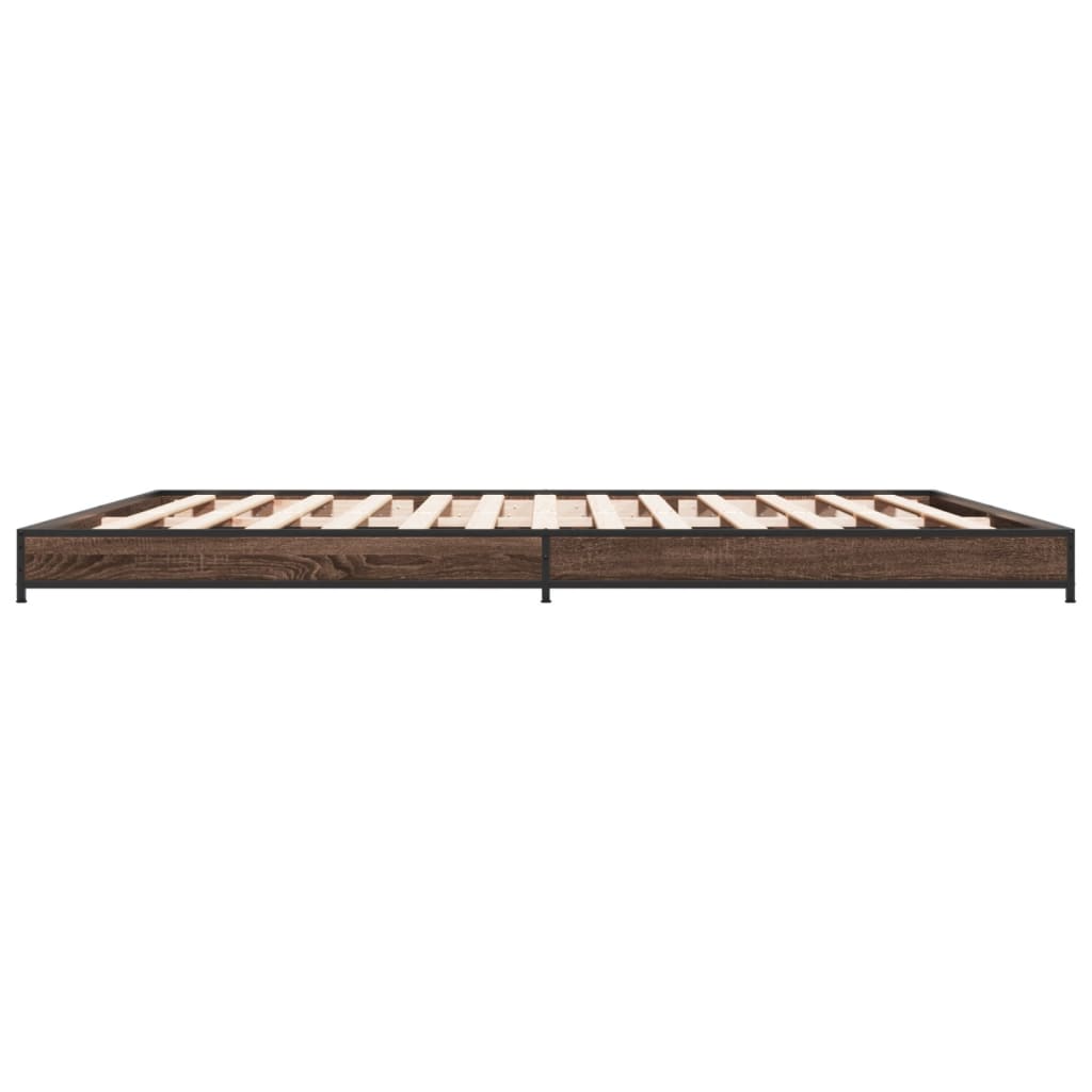 Bed Frame without Mattress Brown Oak 200x200 cm