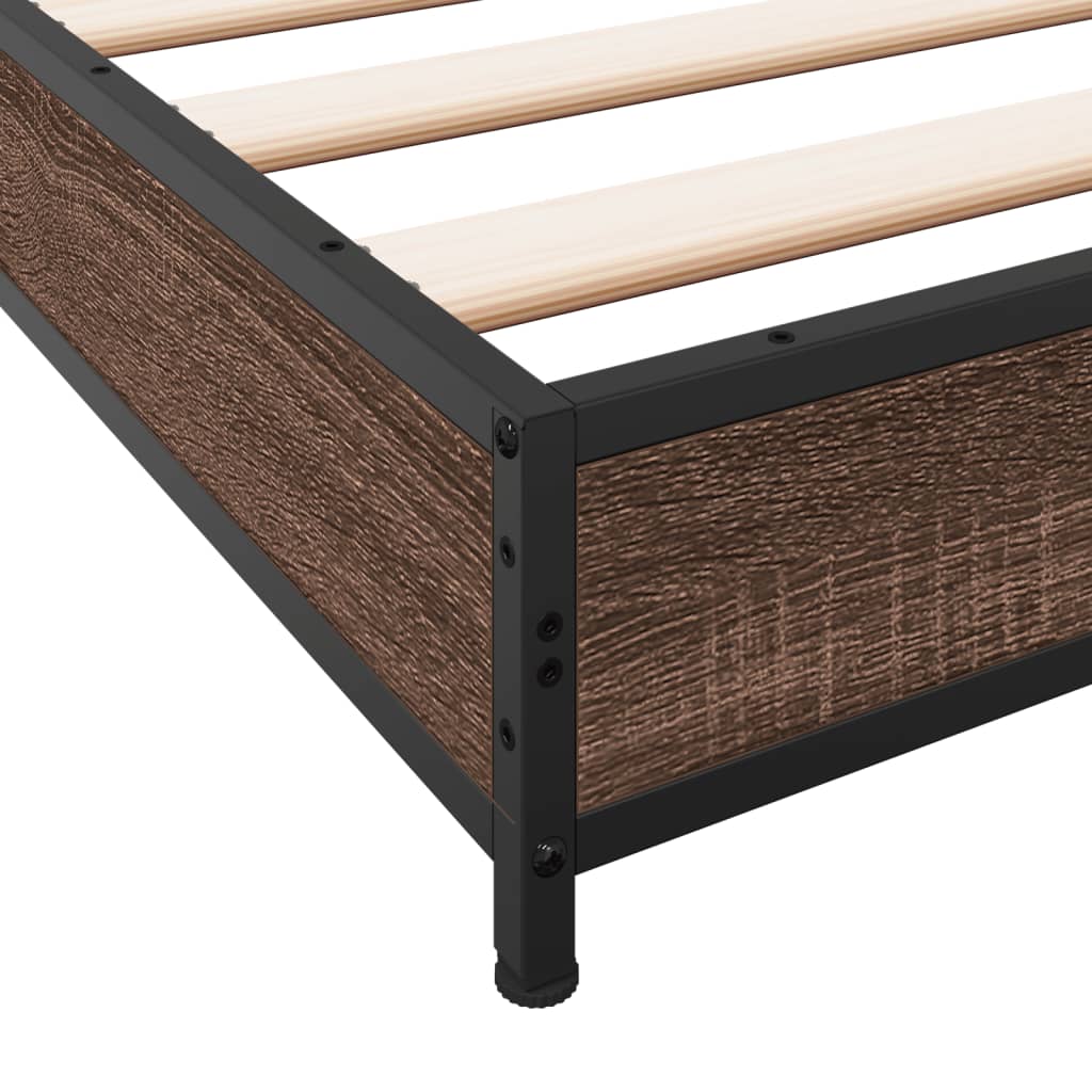 Bed Frame without Mattress Brown Oak 200x200 cm