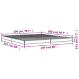 Bed Frame without Mattress Brown Oak 200x200 cm