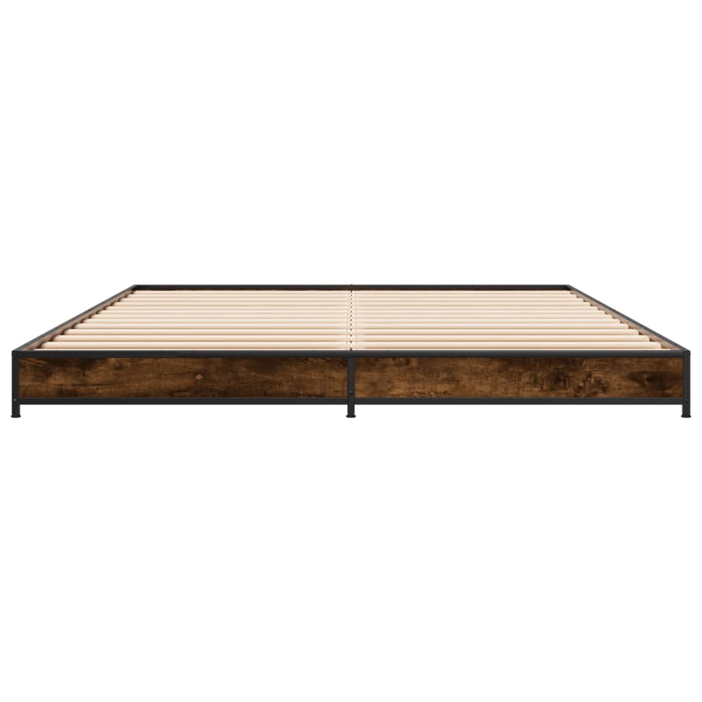 Bed Frame without Mattress Smoked Oak 135x190 cm Double