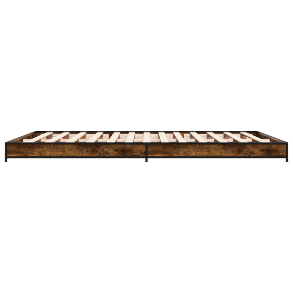 Bed Frame without Mattress Smoked Oak 135x190 cm Double