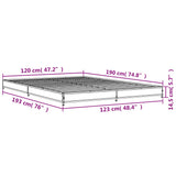 Bed Frame without Mattress Black 120x190 cm Small Double
