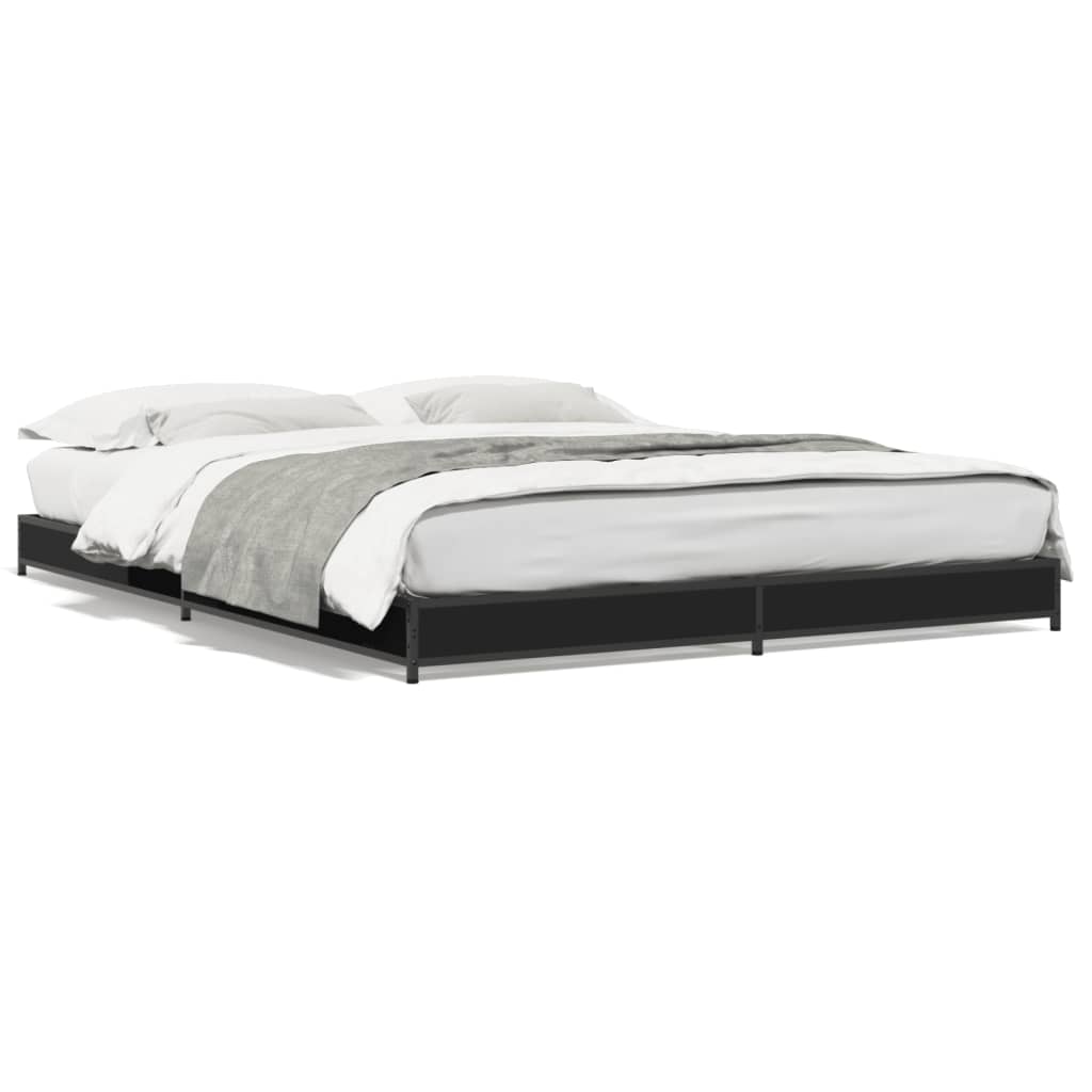Bed Frame without Mattress Black 120x190 cm Small Double
