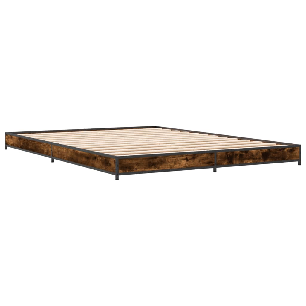 Bed Frame without Mattress Smoked Oak 120x190 cm Small Double
