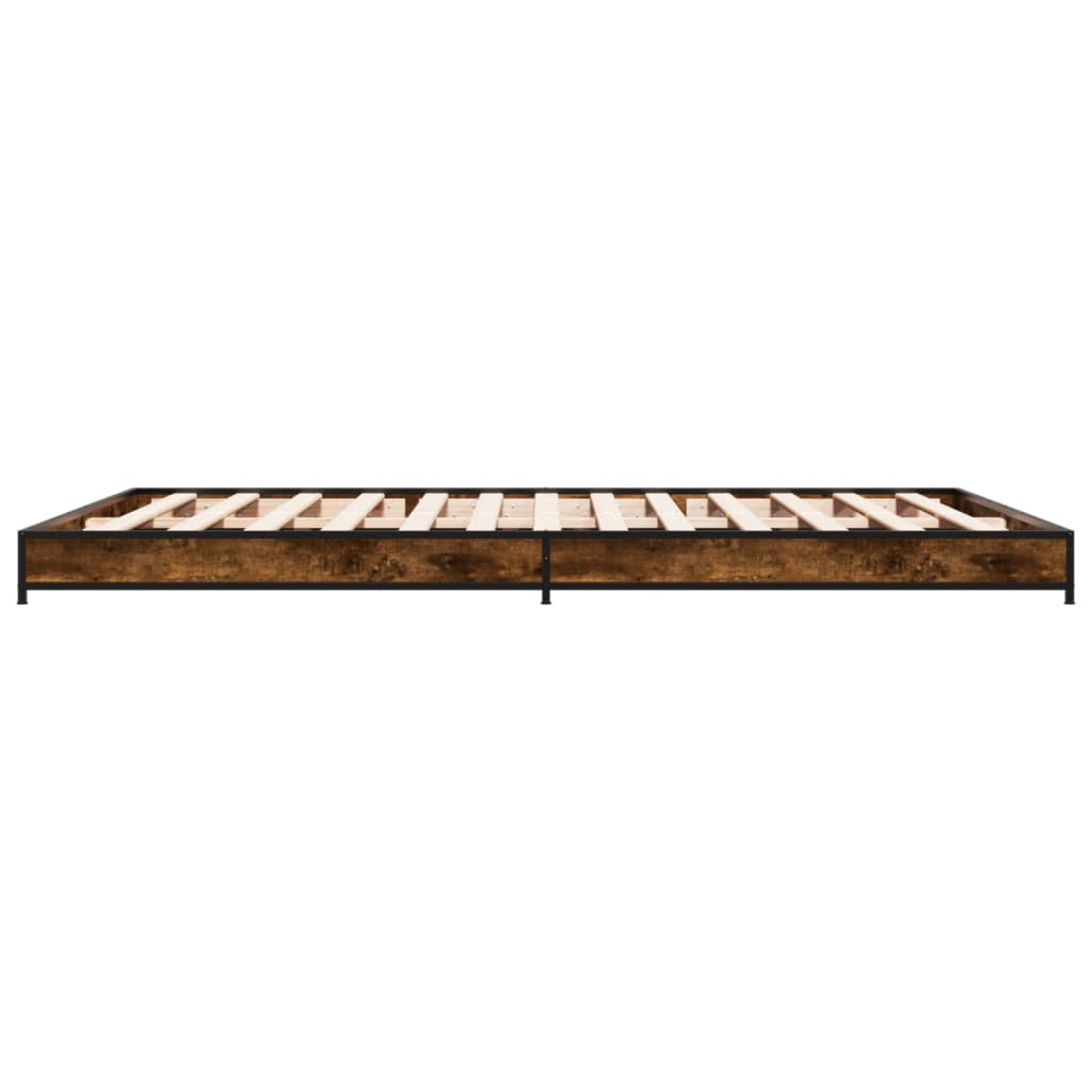 Bed Frame without Mattress Smoked Oak 120x190 cm Small Double
