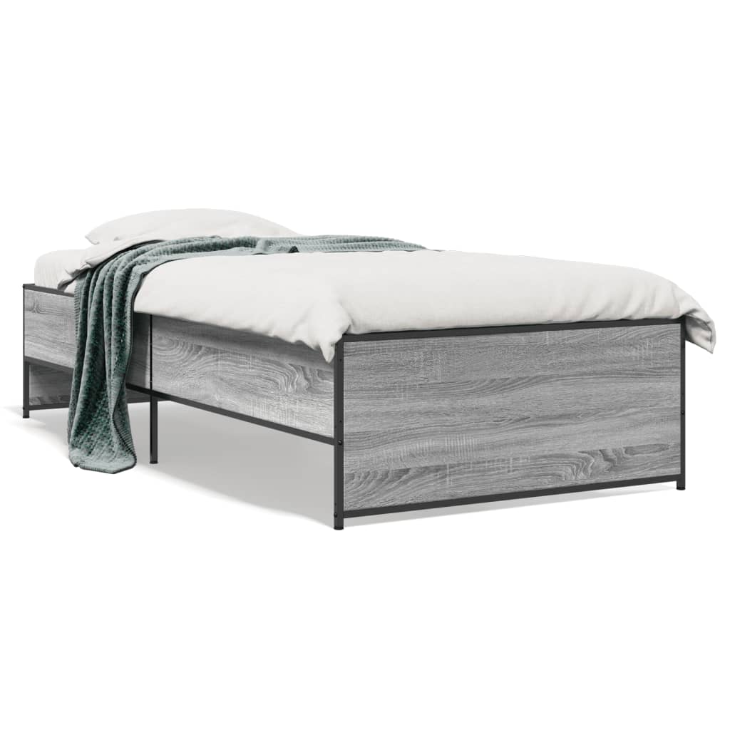 Bed Frame without Mattress Grey Sonoma 100x200 cm