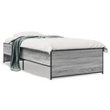 Bed Frame without Mattress Grey Sonoma 100x200 cm