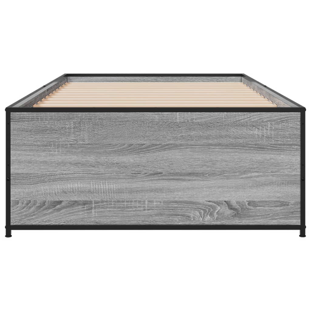 Bed Frame without Mattress Grey Sonoma 100x200 cm