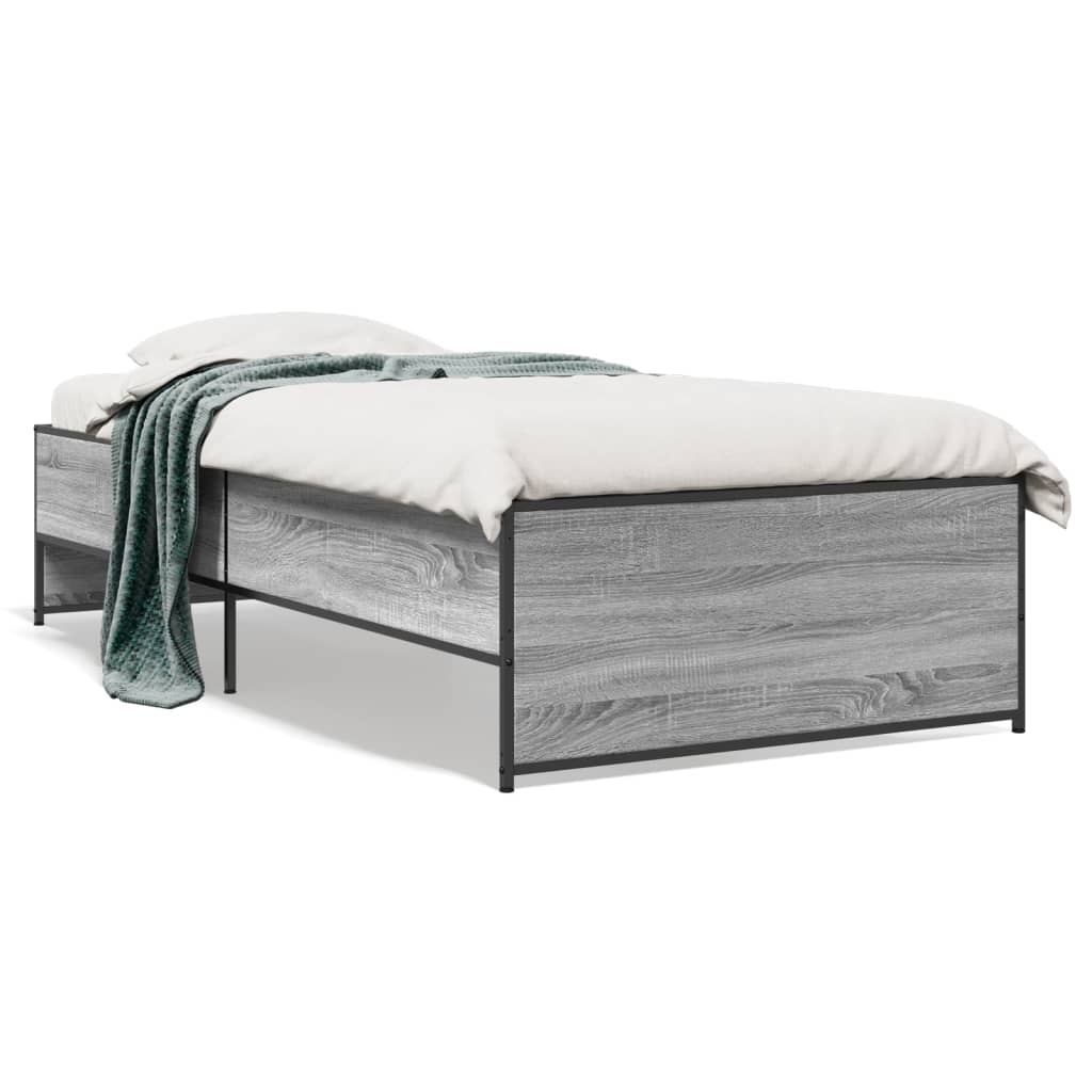 Bed Frame without Mattress Grey Sonoma 90x200 cm