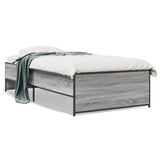 Bed Frame without Mattress Grey Sonoma 90x200 cm